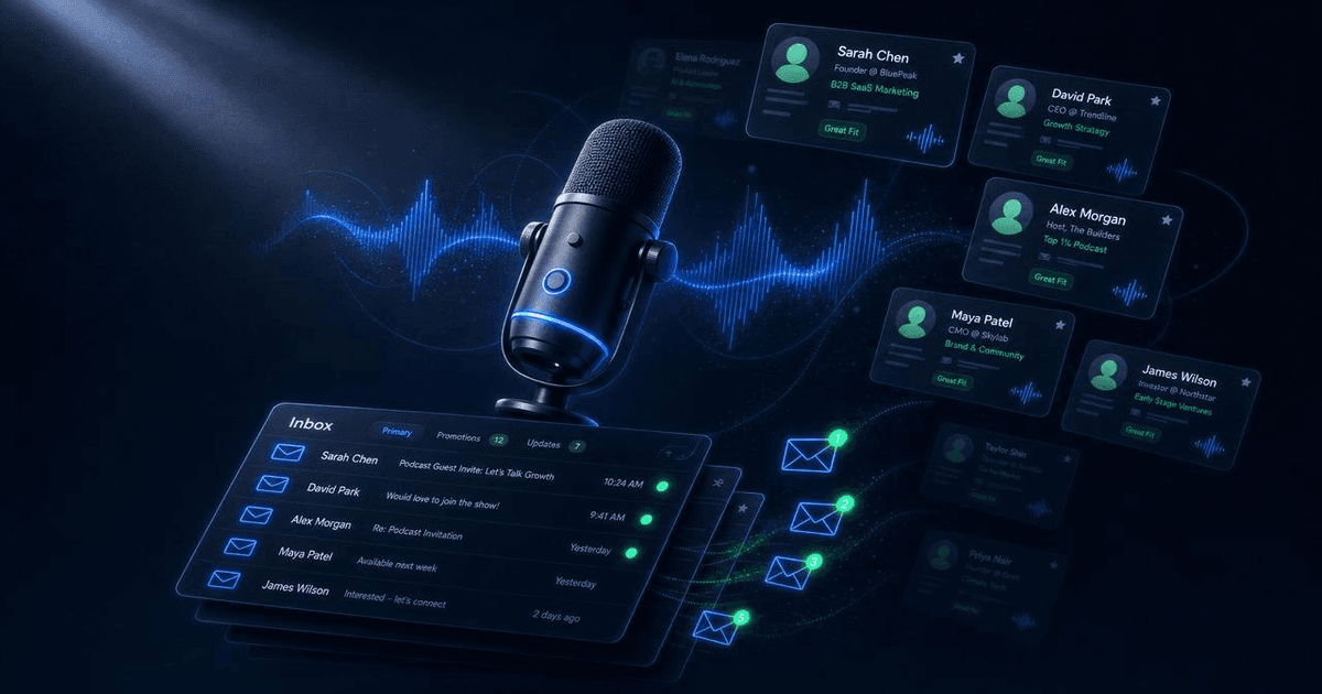 Illustration for How to Book Better Podcast Guests with AI: The Podcast Guest Booking System