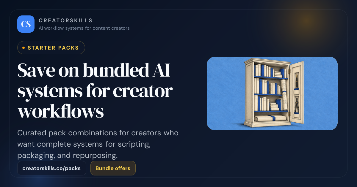 AI Skill Packs | Bundled AI Systems for Creators | CreatorSkills
